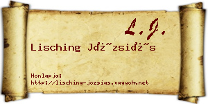 Lisching Józsiás névjegykártya